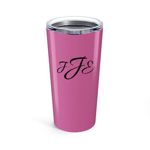 Personalized Monogram Pink Tumbler 20oz, Custom Travel Mug, Gift for Her, Stylish Hydration, Monogrammed Drinkware, Bridal Party Favor