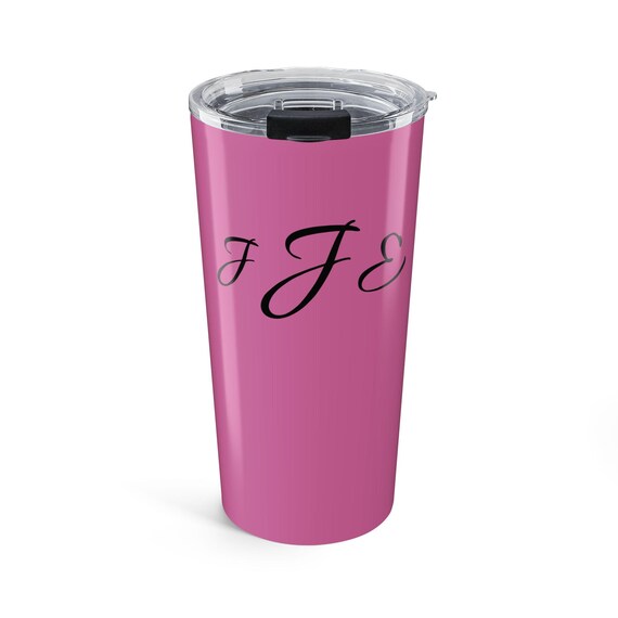 Personalized Monogram Pink Tumbler 20oz, Custom Travel Mug, Gift for Her, Stylish Hydration, Monogrammed Drinkware, Bridal Party Favor