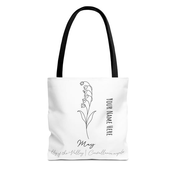 May Birth Flower - Lily-of-the-Valley - CUSTOMIZABLE Tote Bag (AOP)