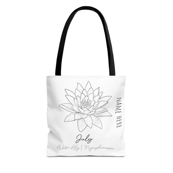 July Birth Flower - Water Lily - CUSTOMIZABLE Tote Bag (AOP)