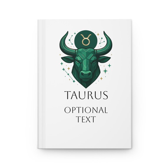 Customizable Taurus Zodiac Crest Hardcover Journal | Zodiac Notebook