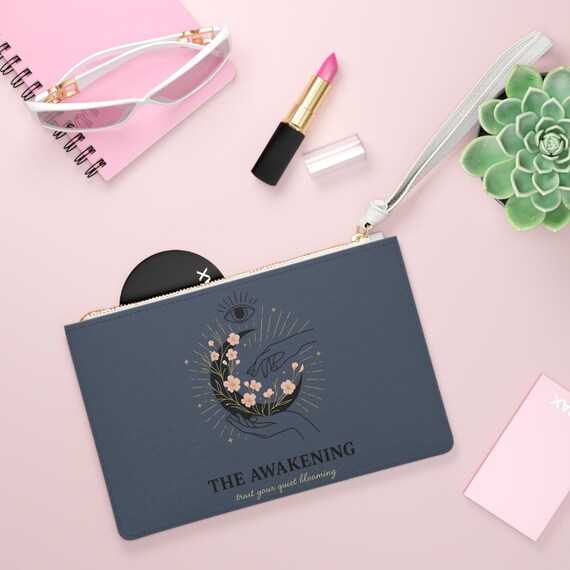 The Awakening floral crescent & eye Clutch Bag | crescent flowers wristlet