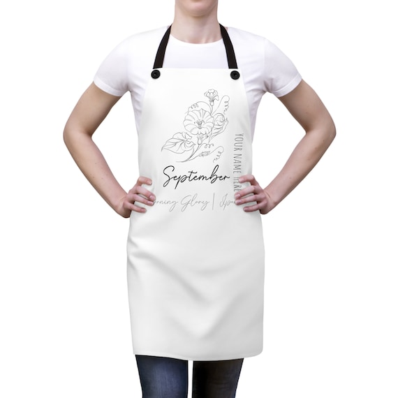 September Birth Flower - Morning Glory - CUSTOMIZABLE - Apron (AOP)