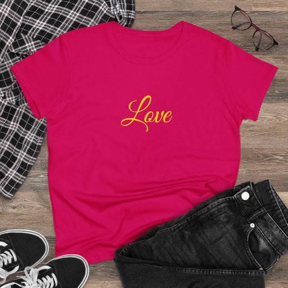 Love - Gold - Women's Midweight Cotton Tee