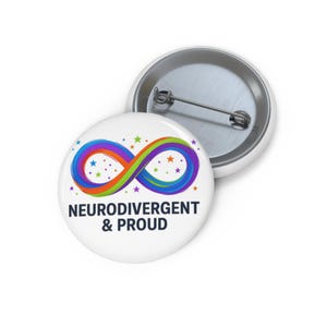 Spilla/Bottoni con bottone infinito neurodivergente e orgoglioso