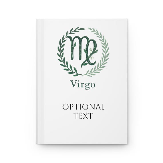 Customizable Virgo Zodiac Crest Hardcover Journal | Zodiac Notebook