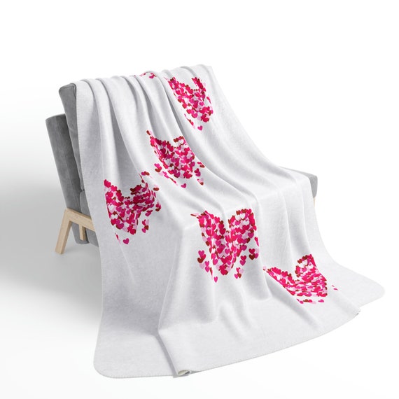 Hearts and Hearts - Valentines - Fleece Sherpa Blanket