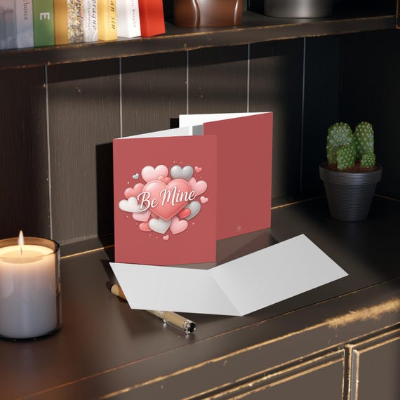 Be Mine Hearts Greeting Cards | Valentines Card Set (8/16/24)