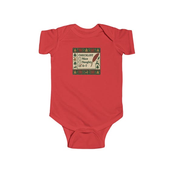 Nice Naughty 6-7 Onesie Bodysuit | Holiday Ugly Sweater Theme