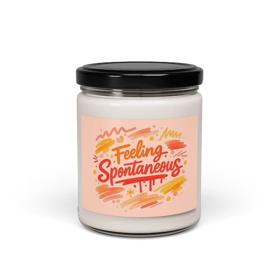 Feeling Spontaneous Soy Candle | hand-drawn marker effect, doodle art