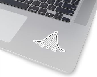 Normal Distribution Bell Curve Sticker | Statistics Math Diagram Kiss-Cut Sticker