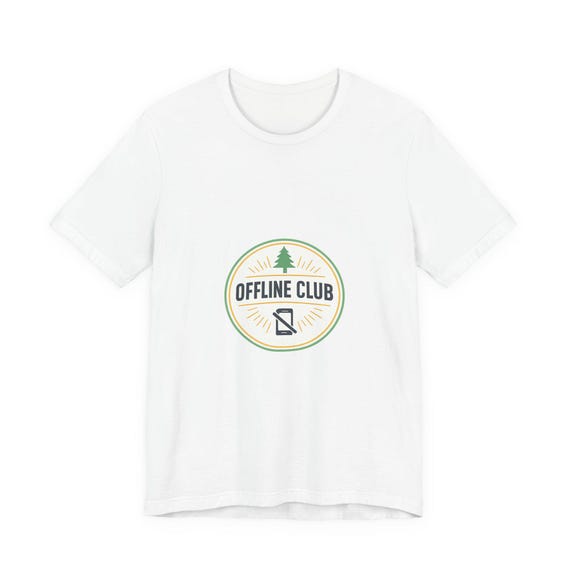 Offline Club badge T-Shirt | Digital Detox, log off, airplane mode