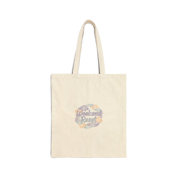 Weekend Reset Tote, Ritualized Rest canvas bag, Sunday Reset, Recovery Day pastel design