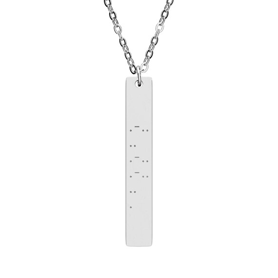 Customizable Morse Code Message Vertical Bar Necklace