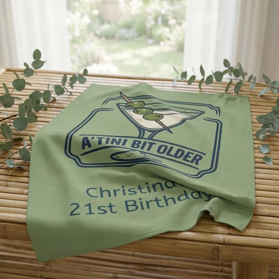 Customizable A'Tini Bit Older Martini Wall Tapestry | Personalizable Birthday Decor