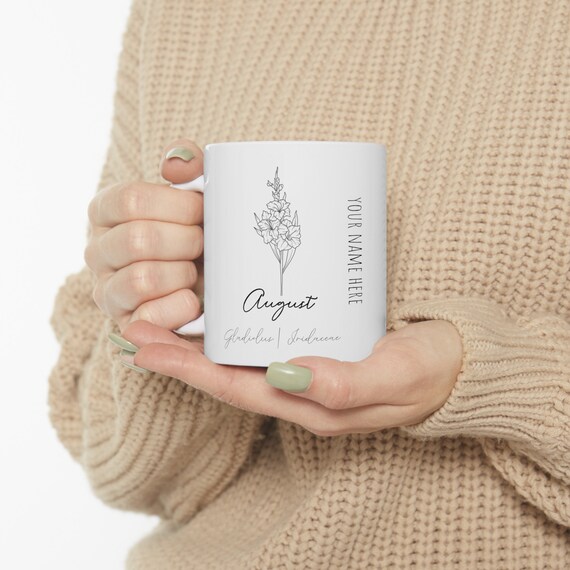 August Gladiolus Birth Flower - Ceramic Mug 11oz