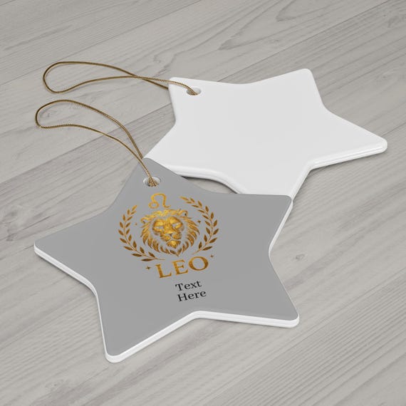 Leo Zodiac Ceramic Ornament - Zodiac Star Decoration, Personalized Gift for Astrology Lovers, Unique Holiday Keepsake, Home Decor