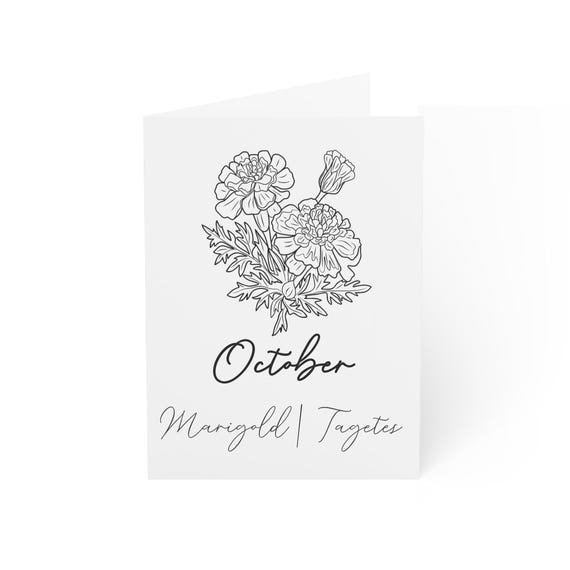 October Birth Flower - Marigold - Greeting Cards (1, 10, 30, and 50pcs)