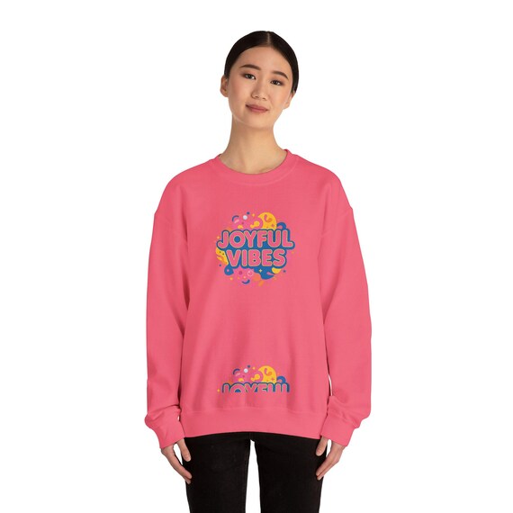 Joyful Vibes Neon Gradient Sweatshirt | dopamine items, squishy texture design