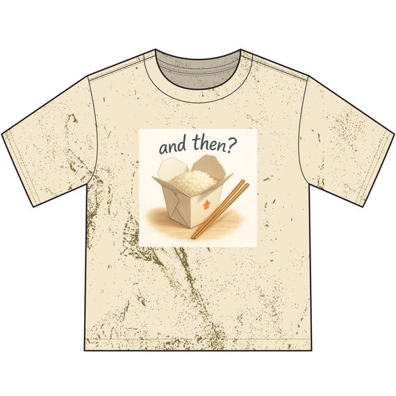 and then? rice takeout box T-Shirt | vintage food illustration