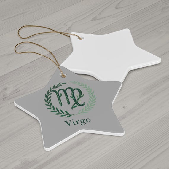 Virgo Ceramic Ornament - Zodiac Star Decoration, Personalized Gift for Astrology Lovers, Unique Holiday Keepsake, Home Decor