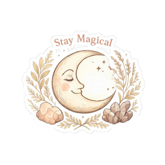 Stay Magical Moon Sticker | witchcore, moon phase, crystals, herblore
