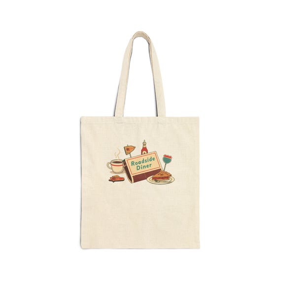 Diner Matchbook Graphic Tote, vintage ephemera art, retro micro ad print