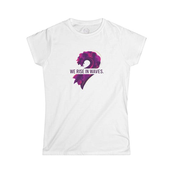 We Rise in Waves floral wave silhouette Women's Tee | International Women's Day
