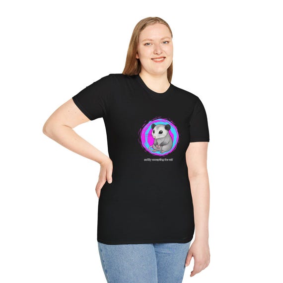 Softly Accepting the Void Opossum T-Shirt | Humor Tee