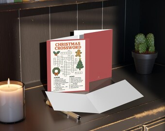 Christmas Crossword Greeting Card | Holiday Puzzle Card