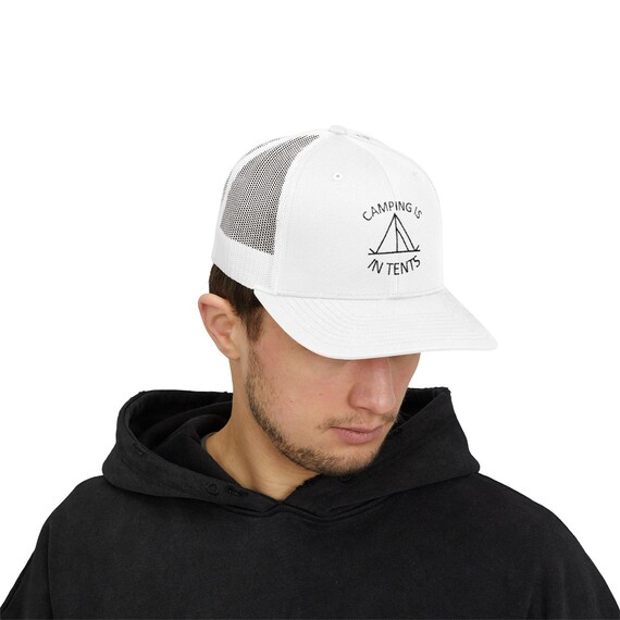 Camping is In Tents Snapback Trucker Cap, Outdoor Hat, Funny Camping Joke, Camping Cap, Camp Hat