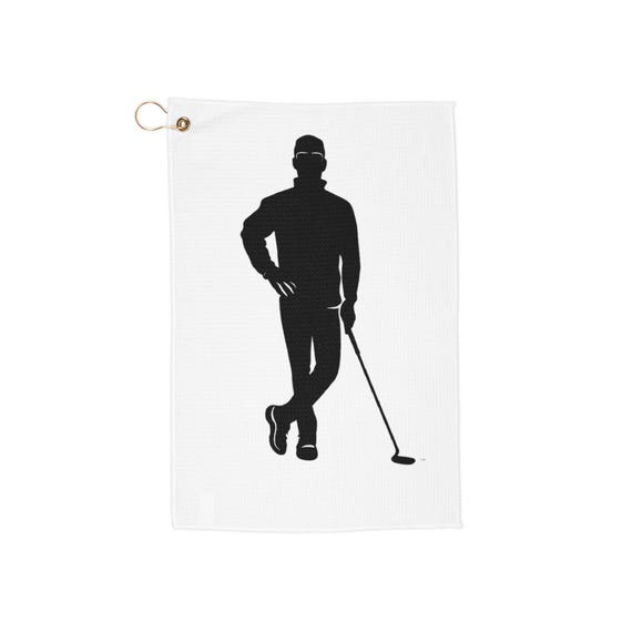 Green Lean Golfer Silhouette Towel | Golf Club Towel Accessory