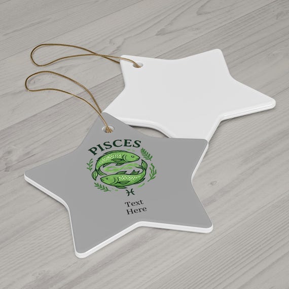Pisces Ceramic Ornament - Zodiac Star Decoration, Personalized Gift for Astrology Lovers, Unique Holiday Keepsake, Home Decor