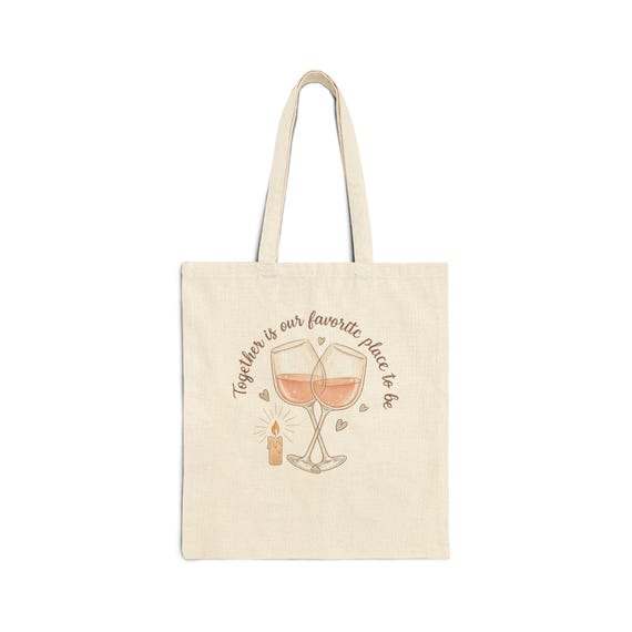 Candlelit Date Night Tote | cozy couple, together time canvas bag