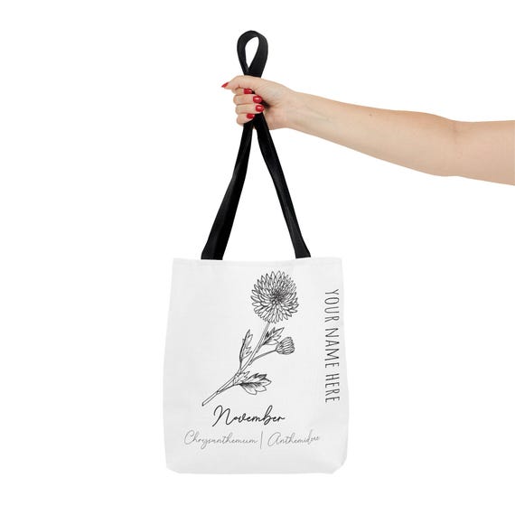 November Birth Flower - Chrysanthemum - CUSTOMIZABLE Tote Bag (AOP)