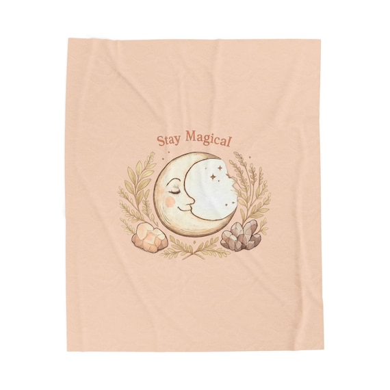 Stay Magical Moon Phase Blanket | witchcore, crystals, herblore