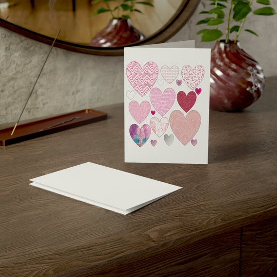 Textured Hearts - Greeting Cards (1, 10, 30, and 50pcs)