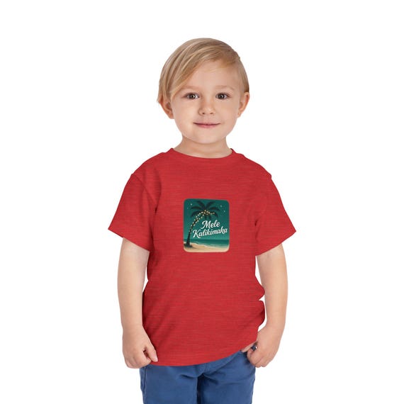 Mele Kalikimaka Cute Christmas Toddler Tee | Cute Holiday Tshirt, Kids Christmas Shirt, Festive Tee, Hawaiian Christmas Top, Tropical Xmas