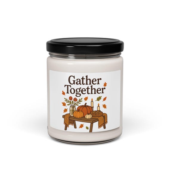 Autumn Pumpkins Gather Together Candle, Soy Jar 9oz | Fall Décor
