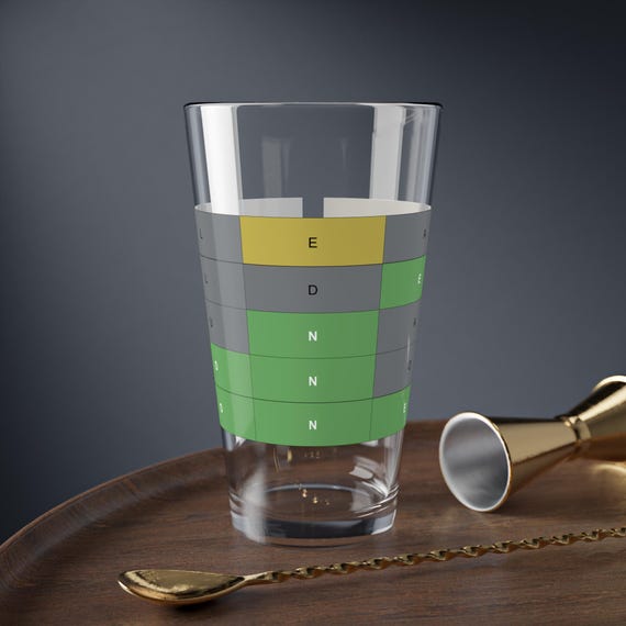 Lunar New Year Wordle Pint Mixing Glass 16oz | Zodiac Puzzle Design