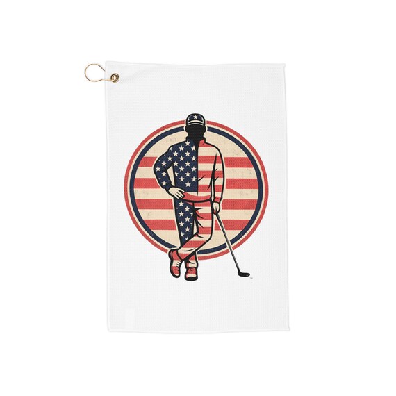 Green Lean American Golfer Silhouette Towel | Golf Club Towel Accessory