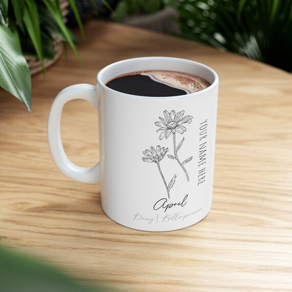 April Daisy Birth Flower - Ceramic Mug 11oz