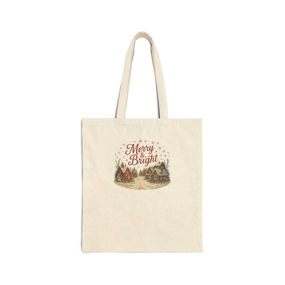 Vintage Christmas Postcard Tote | retro holiday card design, sepia holiday
