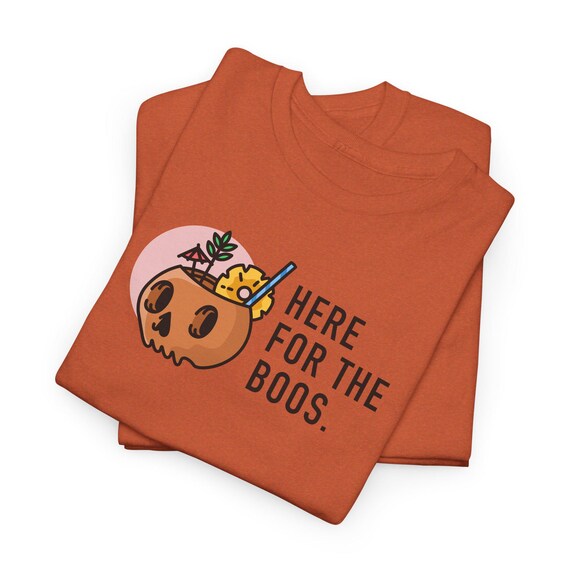 Here for the Boos - Halloween Unisex Heavy Cotton Tee