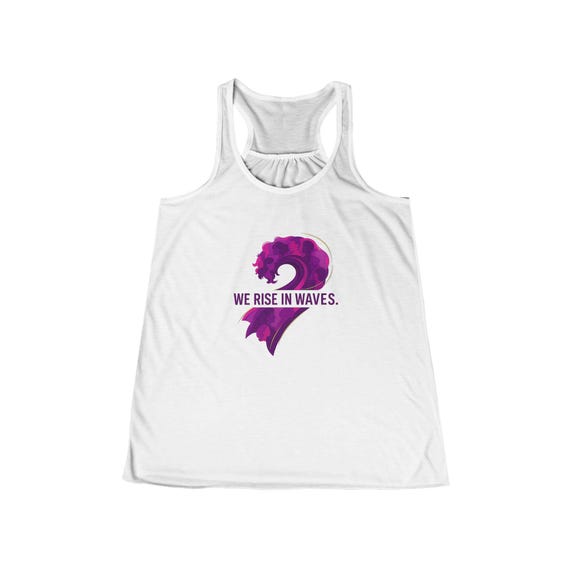 We Rise in Waves tank top | Wave heart design, purple watercolor