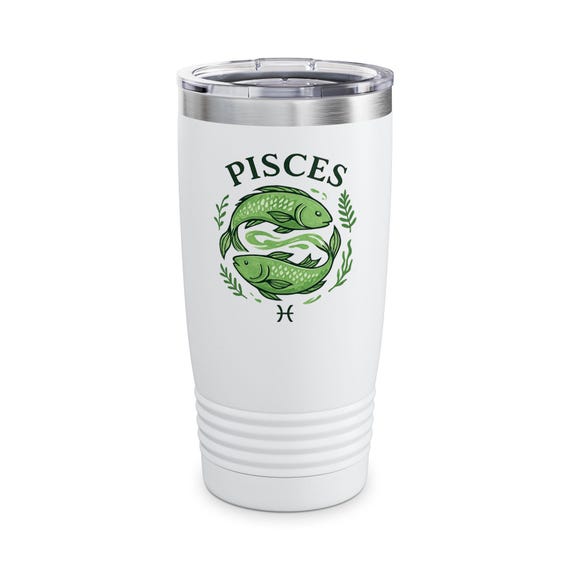 Pisces Zodiac Monogram Tumbler | 20oz Stainless Travel Mug