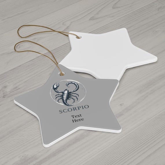 Scorpio Ceramic Ornament - Zodiac Star Decoration, Personalized Gift for Astrology Lovers, Unique Holiday Keepsake, Home Decor