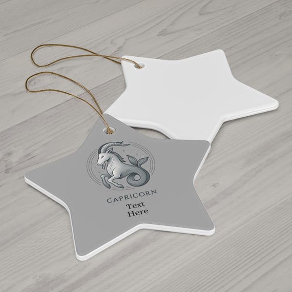 Capricorn Ceramic Ornament - Zodiac Star Decoration, Personalized Gift for Astrology Lovers, Unique Holiday Keepsake, Home Decor