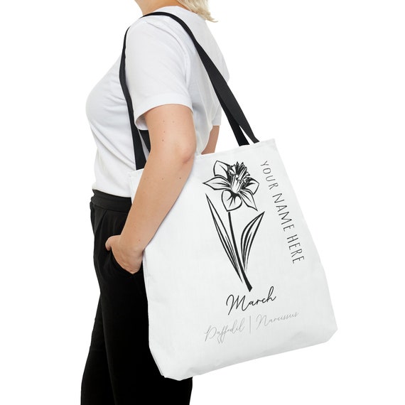 March Birth Flower - Daffodil - CUSTOMIZABLE Tote Bag (AOP)