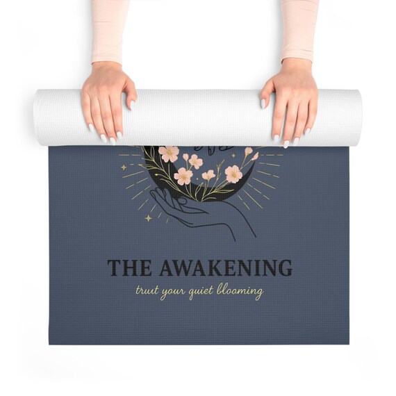 Moon Hand Floral The Awakening Foam Yoga Mat | Spiritual Meditation Yoga Mat